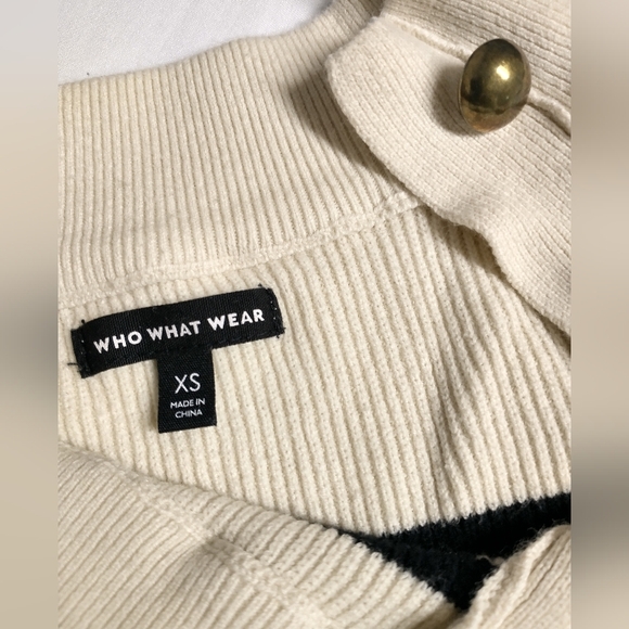 Who What Wear Long Sleeve Stripe Crewneck Pullover Knit Sweater Size XS - Picture 7 of 9